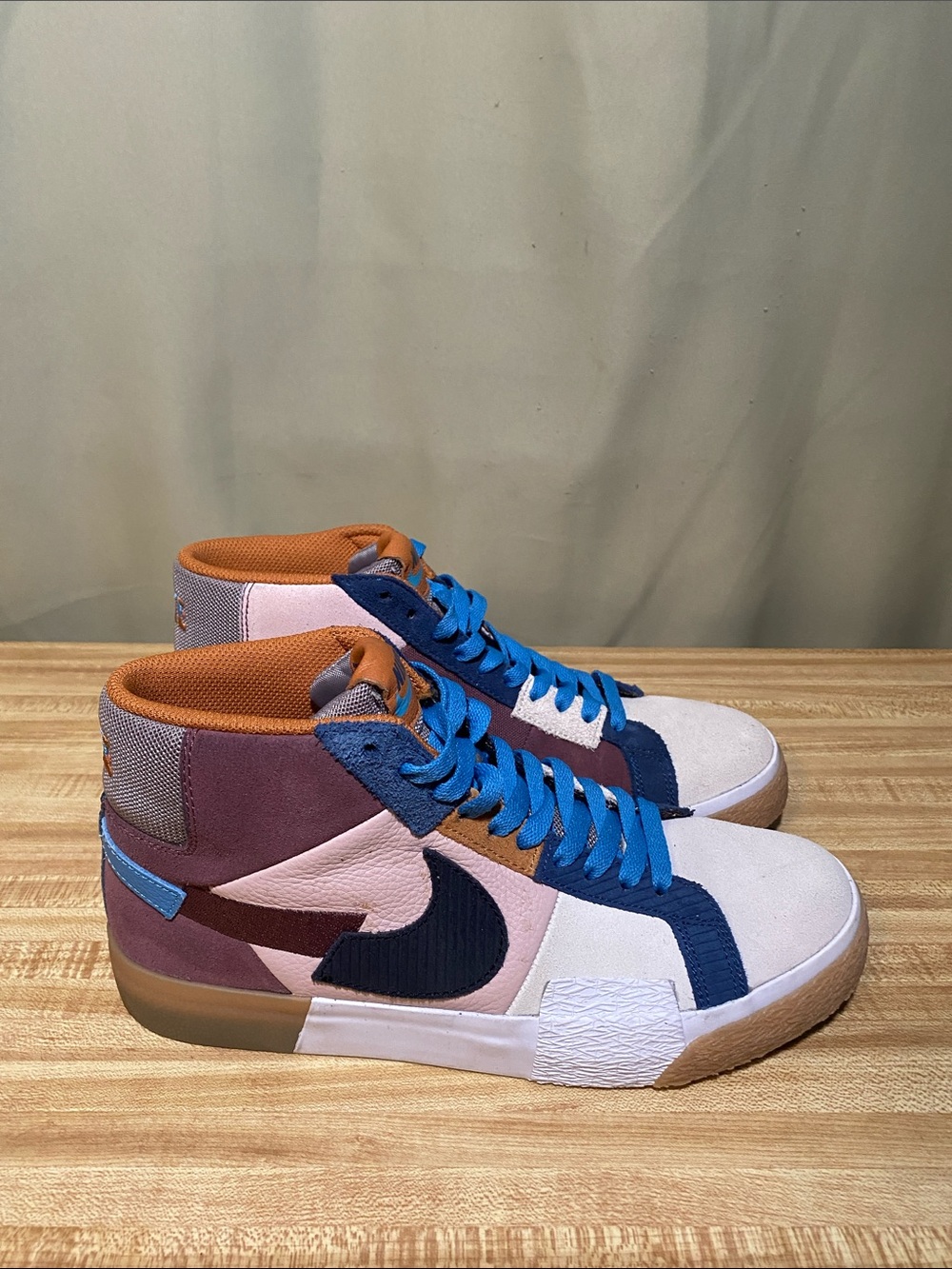 Nike SB Zoom Blazer Mid Premium Mosaic Brown Beige DA8854-600 Mens 8.5